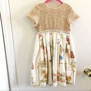 Vtg Trish Scully Puppy Dress Scattered w/Rhinestones for some Sparkle Size 6